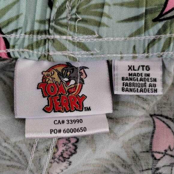 Tom &Jerry Mens Shorts Size XL Allover Print Rayon Summer Vacation Resort - Picture 2 of 9